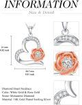 wholesale 925 Sterling Silver 925 Rose Gold Plated Cubic Zirconia Flower Pendant Necklace-0-1