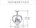 wholesale 925 Sterling Silver Purple Owl Family Love You Forever Heart Pendant Necklace for Women-0-4