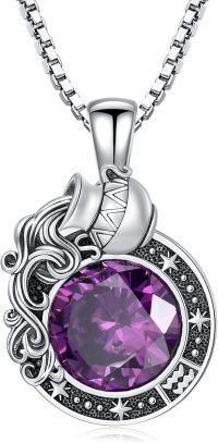 wholesale Metal Stone Zodiac Necklace Constellation Pendant Horoscope Gift for Women-Aquarius(February)