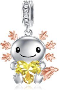wholesale 925 Sterling Silver Axolotl Charm with Citrine Birthstone for Bracelets Jewelry Making Gifts for Women-11-Nov-Axolotl
