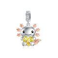 wholesale 925 Sterling Silver Axolotl Charm with Citrine Birthstone for Bracelets Jewelry Making Gifts for Women-0-0