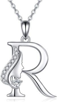 wholesale Sterling Silver Alphabet A Z Initial Letter Pendant Necklace for Women Jewelry Gifts-R