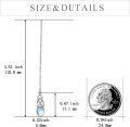 wholesale 925 Sterling Silver Moonstone Drop Earrings with Celtic Knot Design and Blue Stone Accents-0-3