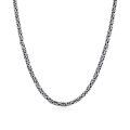 wholesale 925 Sterling Silver Oxidized Byzantine Link Chain Necklace For Men Women-0-0