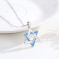 wholesale 925 Sterling Silver Star of David Opal Pendant Necklace - Jewish Messianic Seal Protection Jewelry for Hanukkah Gift-0-1