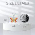 wholesale 925 Sterling Silver Purple & Yellow Enamel Butterfly Pendant Necklace for Women Gifts-0-10