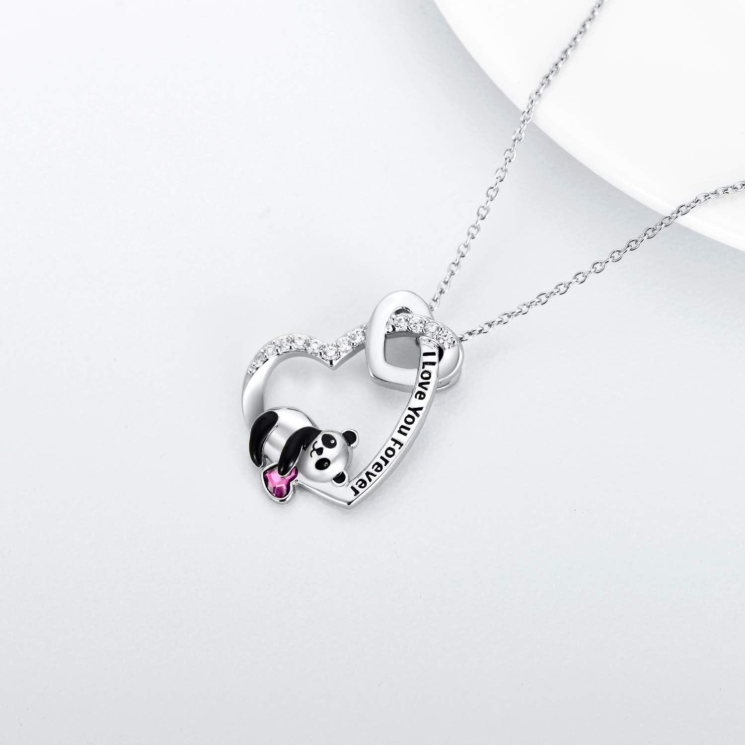  Metal Austrian Crystal Elephant Koala Sloth Heart Pendant Necklace Valentine Gift -0-2