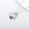 wholesale 925 Sterling Silver Metal Crystal Cute Animal Heart Pendant Necklace with Elephant and Sloth Design-0-6