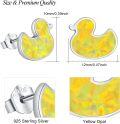 wholesale 925 Sterling Silver Yellow Opal Duck Stud Earrings for Girls - Hypoallergenic and Adorable s-0-3