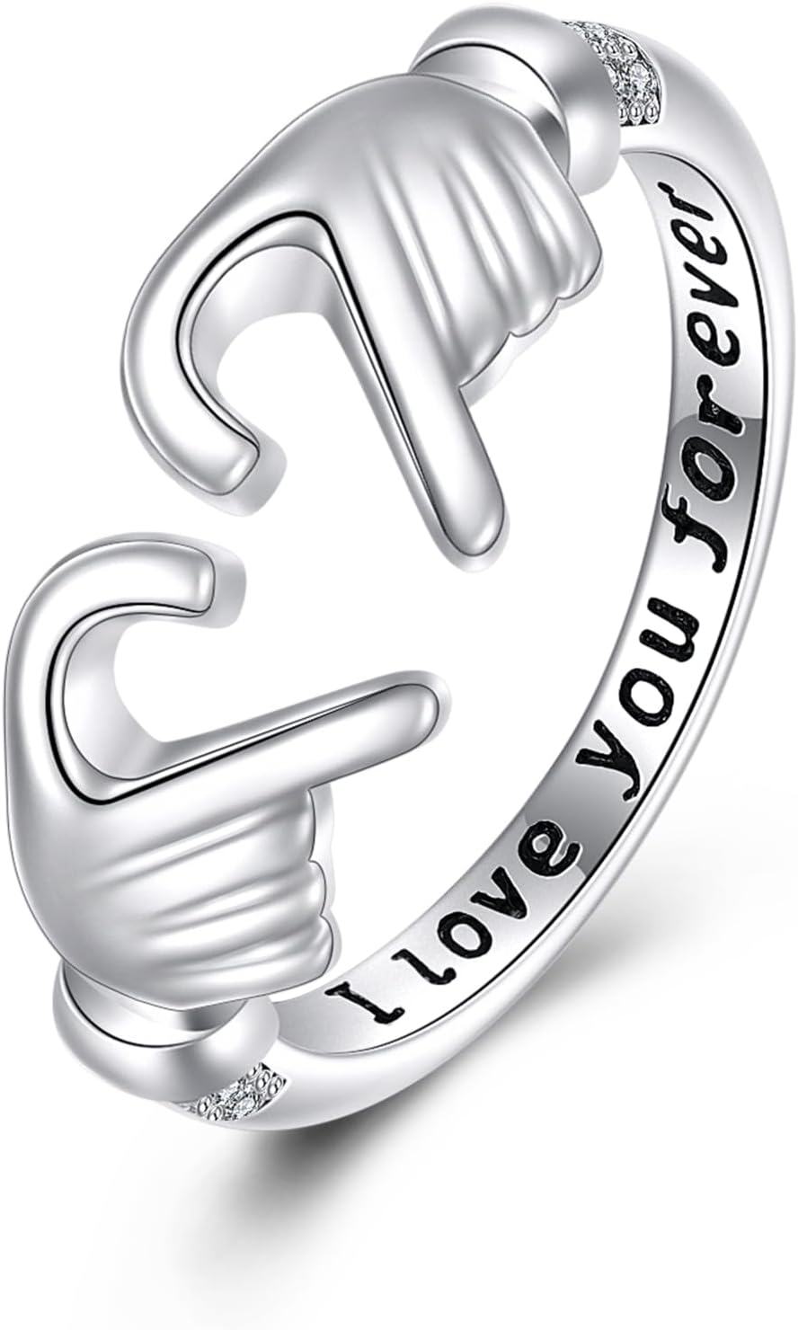 Sterling Silver CZ Celtic Knot Eternity Claddagh Rings for Women -Heart Claddagh Rings # 3