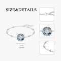 wholesale 925 Sterling Silver Blue Crystal Tree Of Life Charm Bracelet For Women-0-2