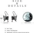 wholesale 925 Sterling Silver Black Butterfly with Red Crystal Gothic Stud Earrings for Women and Men-0-3