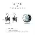 wholesale 925 Sterling Silver Black Butterfly with Red Crystal Gothic Stud Earrings Wholesale for Women and Men-0-3