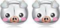 wholesale 925 Sterling Silver Pink Opal Pig Stud Earrings Adorable Animal  for Girls and Women-0-0