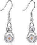 wholesale 925 Sterling Silver Mustard Seed Celtic Knot Dangle Drop Earrings-0-0