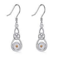wholesale 925 Sterling Silver Mustard Seed Celtic Knot Dangle Drop Earrings-A-Celtic Knot Mustard Seed-Silver