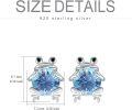 wholesale TOUPOP Frogs Gifts Frog Earring S925 Sterling Silver Frog Earrings Frog Jewelry Birthday Gifts For Daughter Granddaughter, July Birthstone Earrings -0-3