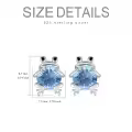 TOUPOP Sterling Silver & July Birthstone Frog Earrings-0-3