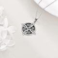 wholesale 925 Sterling Silver Celtic Trinity Knot Pendant Necklace Oxidized Finish For Women-0-2