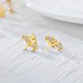 wholesale Gold 925 Sterling Silver Hypoallergenic Dragon Stud Earrings with Cubic Zirconia for Women-0-2