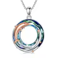 TOUPOP Sterling Silver Blue Crystal Dolphin Pendant Necklace-0-0