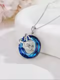 TOUPOP Sterling Silver Crystal Animal Necklace Pendant Jewelry Gifts For Her-0-3