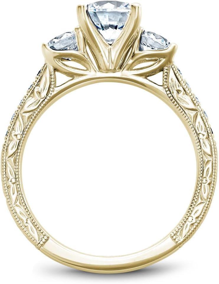 Sterling Silver White Yellow Rose Gold Moissanite D VVS1 Round Bridal Ring Set for Women-0-2