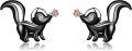 wholesale 925 Sterling Silver Black and White Skunk Stud Earrings for Women-0-0