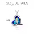 TOUPOP Sterling Silver Crystal Father Daughter Necklace Heart Pendant Gift-0-4