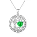 wholesale 925 Sterling Silver Austrian Crystal Tree of Life Pendant Necklaces Wholesale with Birthstone for Women-0-0