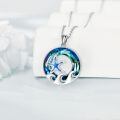 TOUPOP Sterling Silver Crystal Sea Turtle Mermaid Dolphin Shell Starfish Conch Seahorse Necklace-0-3