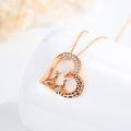 wholesale Rose Gold 925 Sterling Silver Giraffe Family in Heart Shape Pendant Necklace for Women Mom Grandma-0-1
