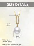 TOUPOP 14K Gold Pearl Necklace with Bow Heart Dolphin Pendant-0-3
