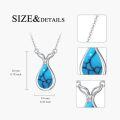 wholesale 925 Sterling Silver Natural Turquoise Pendant Necklace - Teardrop Shape Stone Gift for Her-0-3
