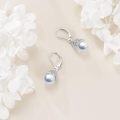 wholesale 925 Sterling Silver Pearl & Zircon Elegant Stud Earrings, 31.6mm, Gift Box-0-4