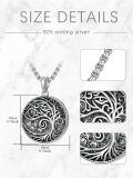 wholesale 925 Sterling Silver Round Tree of Life Photo Locket Necklace with Chain Forever in My Heart Gift for Women/Men-0-3