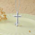 wholesale 925 Sterling Silver Cross Pendant with Shell Inlay Necklaces for Women's Gifts-0-3