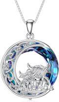 wholesale TOUPOP Highland Cow Necklace For Women 925 Sterling Silver 1 To 2 Cow Pendant Necklaces Cute Animal Jewelry Birthday Christmas Gifts For Her Wife Girlfriend Mom Mother Daughter -0-0