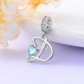 wholesale 925 Sterling Silver Heart-Shaped Blue Moonstone Initial N Charm Pendant Necklace Gift-0-11