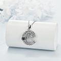 wholesale 925 Sterling Silver 925 Black Onyx Moon Tree of Life Pendant Necklace-0-2