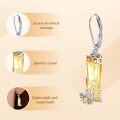 wholesale 925 Sterling Silver Citrine Honeycomb Bee Dangle Earrings for Women Gift-0-3