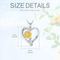 wholesale Gold Plated 925 Sterling Silver Sunflower Heart Pendant Necklace with Cubic Zirconia and Chain for Women Girls-0-4
