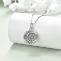 wholesale 925 Sterling Silver Crescent Moon Sunflower Urn Necklace Oxidized Cremation Memorial Ash Pendant-0-2