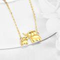 wholesale 14K Gold Elephant Family Pendant Necklace - Mothers Day Gifts for Mom and Daughter with 18 inch Chain-0-2