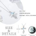 wholesale 925 Sterling Silver Heart-Shaped Moonstone & Turquoise Cross Pendant Necklace for Women and Girls-0-5