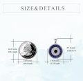 wholesale 925 Sterling Silver Evil Eye Pendant Necklace for Women with Blue Sapphire and Black CZ Amulet Gift-0-4