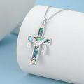 wholesale Sterling Silver Abalone Shell Cross Necklace Christian Gift for Women-0-13