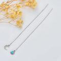 wholesale 925 Sterling Silver Threader Earrings for Women - Long Chain Sun & Moon Tassel Earrings with Turquoise Stone Fashion Hypoallergenic Jewelry-0-3