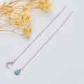 wholesale 925 Sterling Silver Threader Earrings for Women - Long Chain Sun & Moon Tassel Earrings with Turquoise Stone Fashion Hypoallergenic Jewelry-0-3