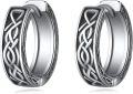 wholesale 925 Sterling Silver Celtic Knot Huggie Hoop Earrings for Men & Women-0-0